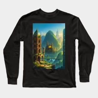 Tower in a Solarpunk City Long Sleeve T-Shirt